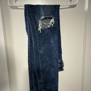 American Eagle Outfitters Super Hi-Rise Jegging in Dark Blue